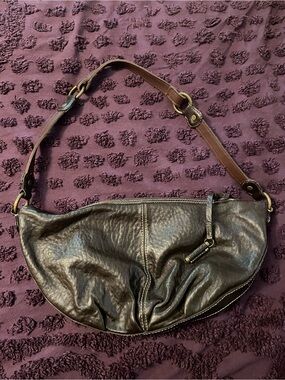 Liz Claiborne Brown Leather Shoulder Hobo Bag